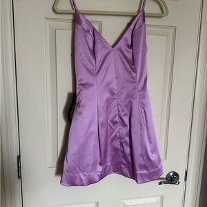 Lavender Satin Slip Dress